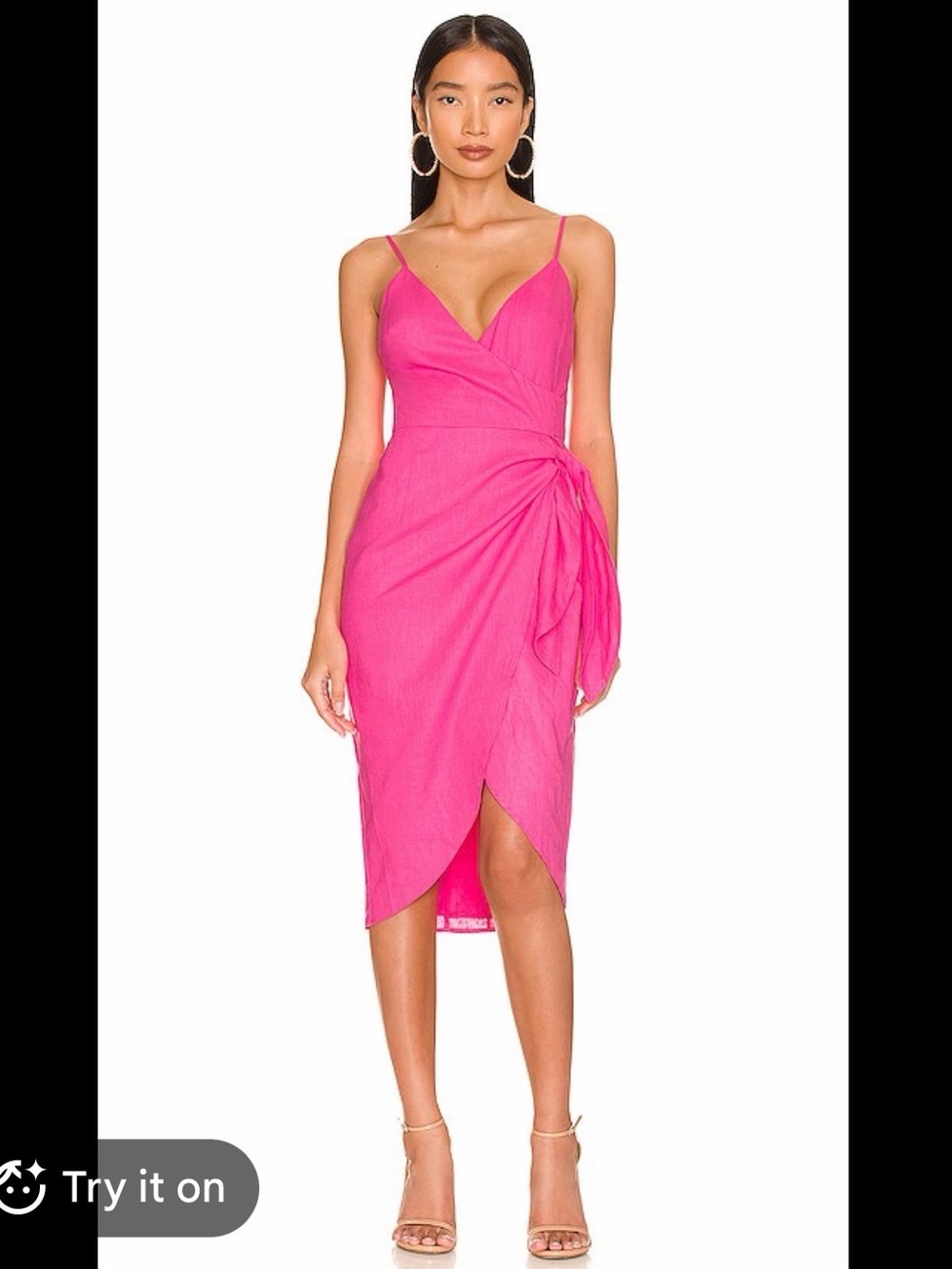 LOVERS + FRIENDS womens small pink linen blend dress
